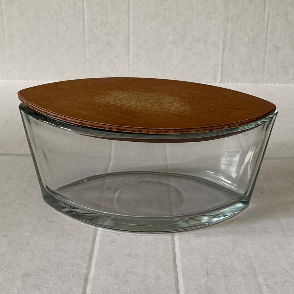 Glass Storage Container with Wooden Lid